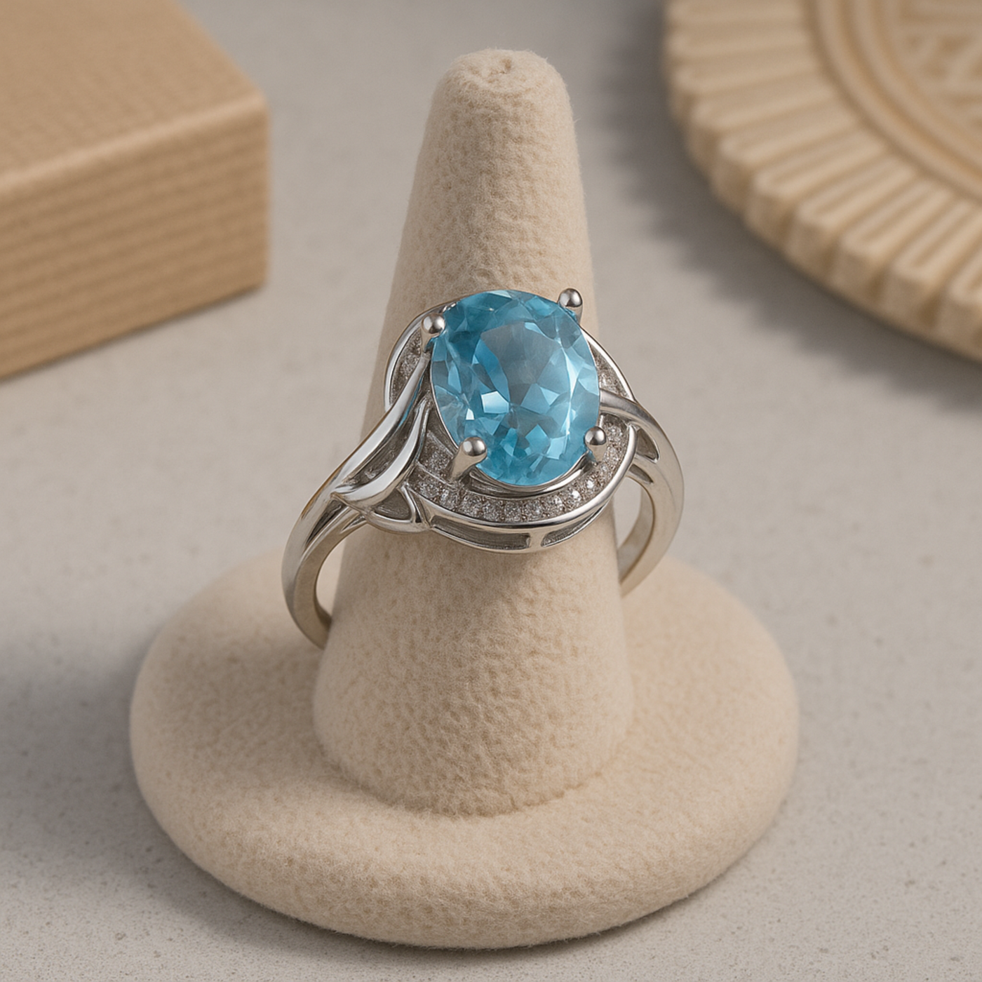 Mirabel | Blue Crystal Silver Vintage Ring