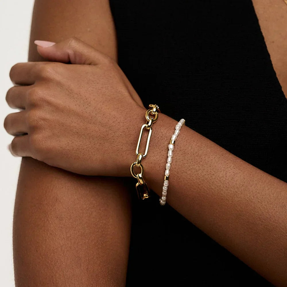 Lyra | T-Bar Link Bracelet - Gold