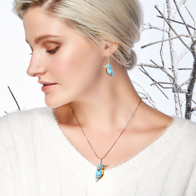 Kingfisher -  Bird Drop Earrings
