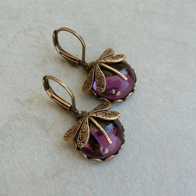 Bella | Gold Dragonfly Earrings