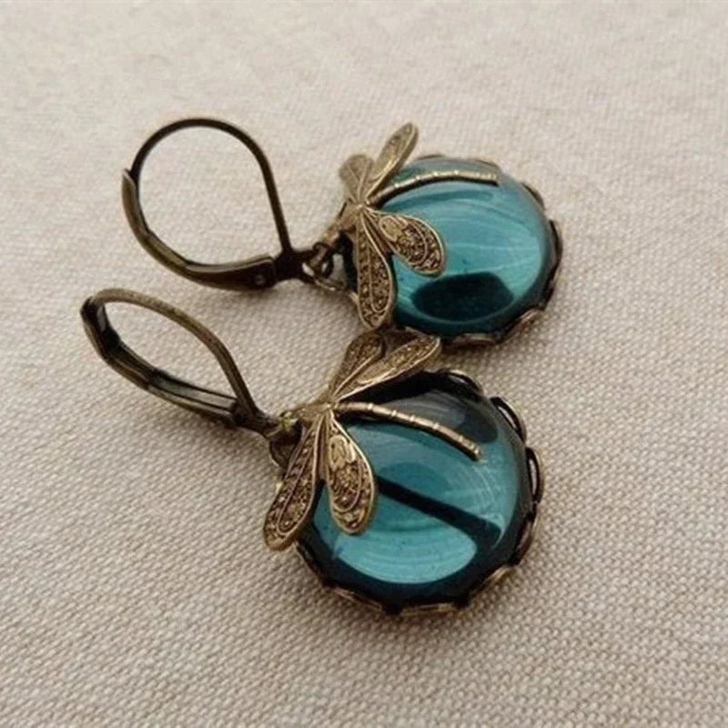 Bella | Gold Dragonfly Earrings
