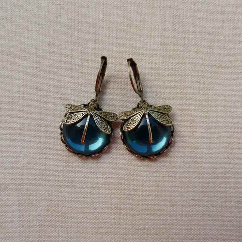 Bella | Gold Dragonfly Earrings
