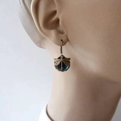 Bella | Gold Dragonfly Earrings
