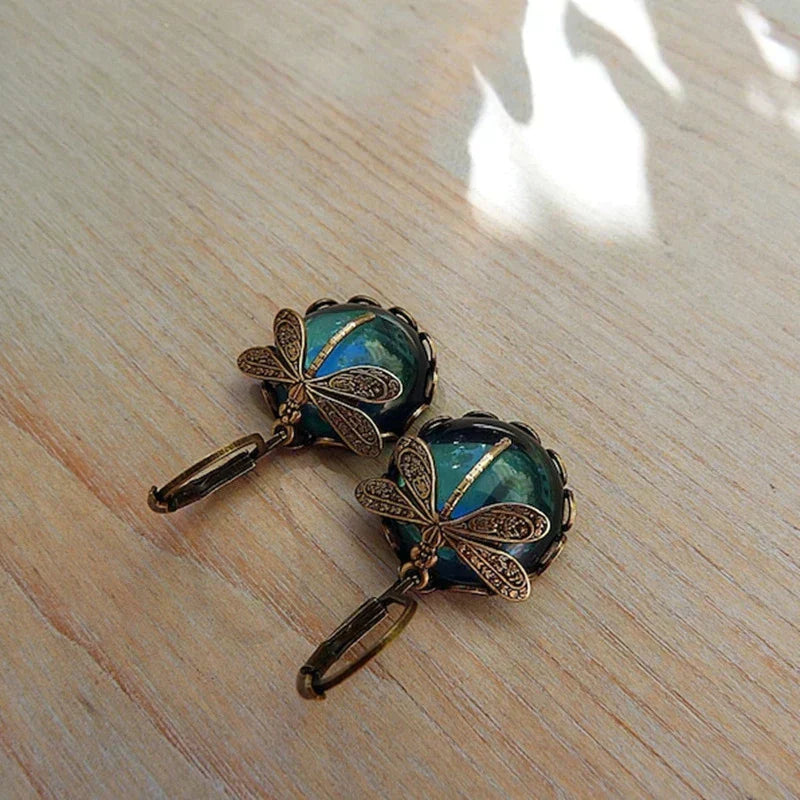 Bella | Gold Dragonfly Earrings