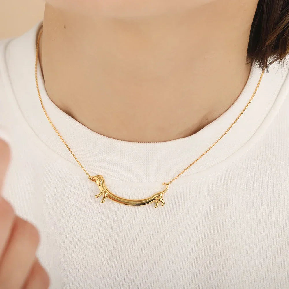 Veyra | Gold Dachshund Necklace