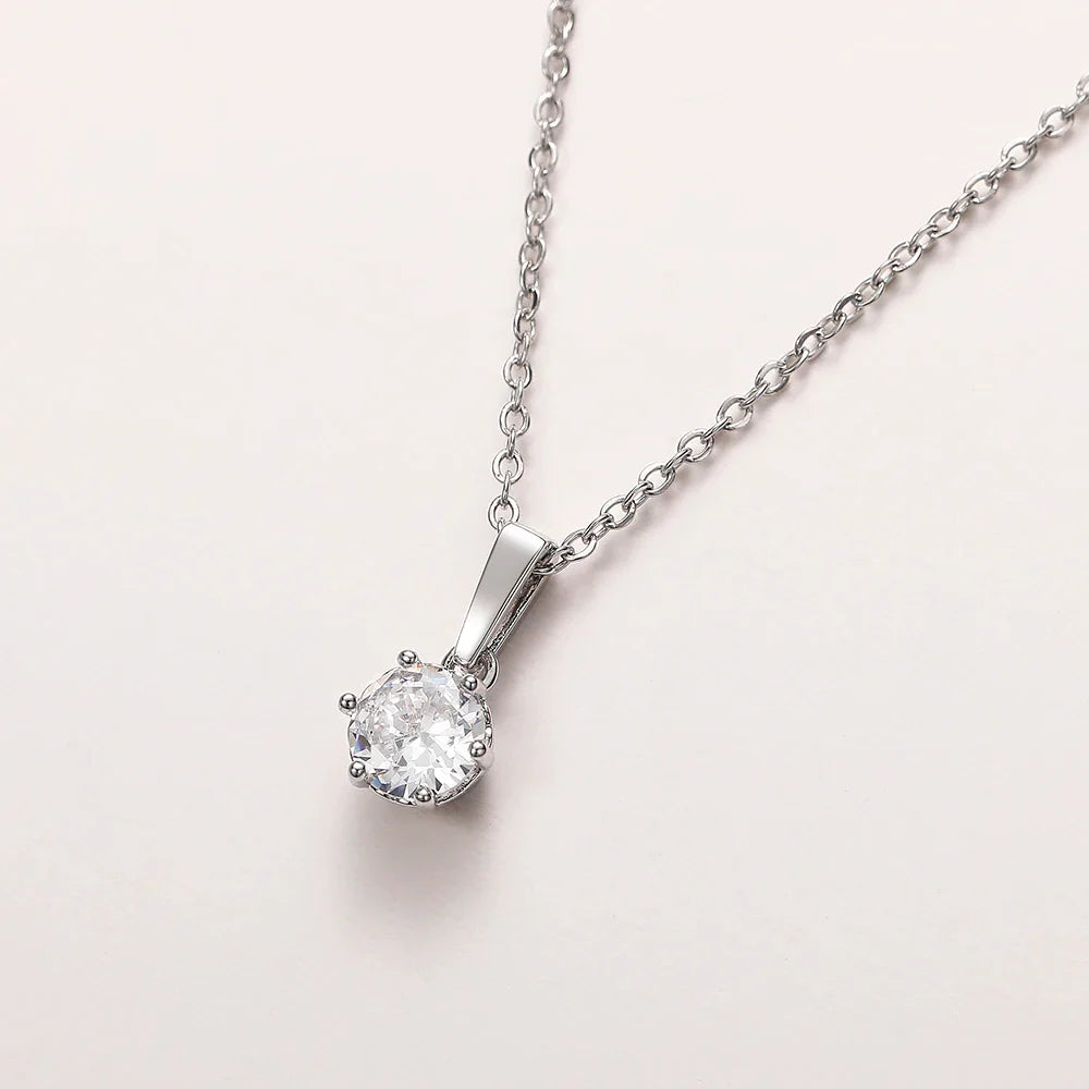 Elvianne | Crystal Solitaire Necklace