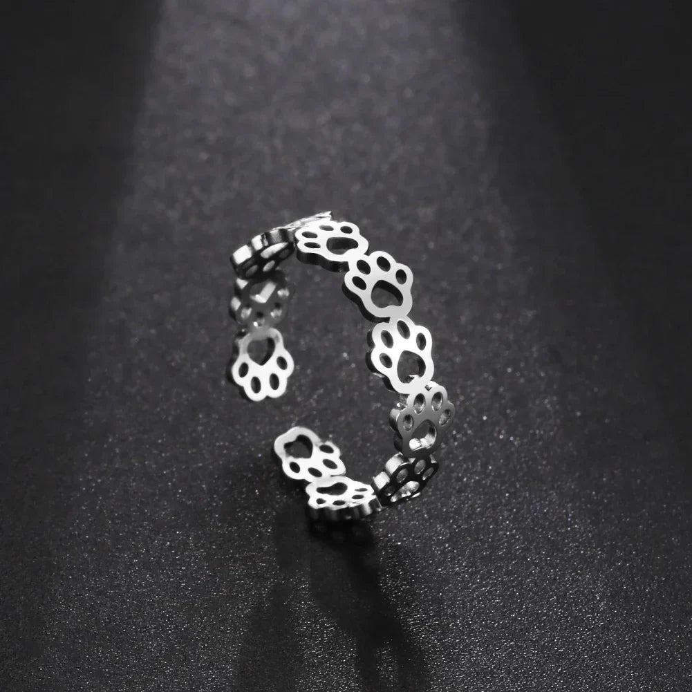 Aurette | Silver Paw Ring