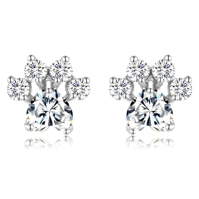 Opal Paws I  Heart Paw Earrings