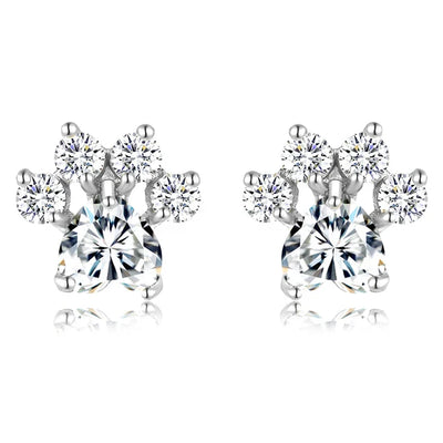 Opal Paws I  Heart Paw Earrings
