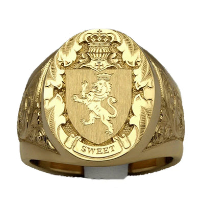 Crest of Valor I Crown Lion Ring