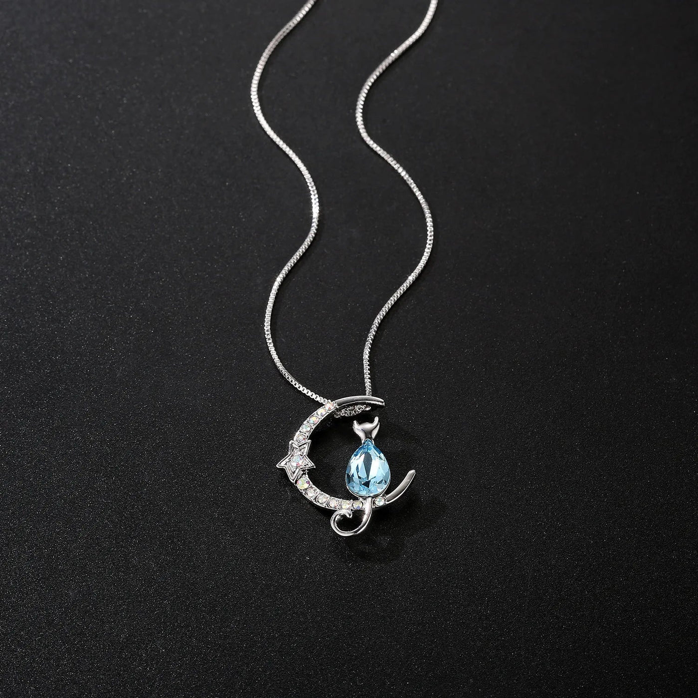 Moonlit Whiskers | Crystal Cat Necklace