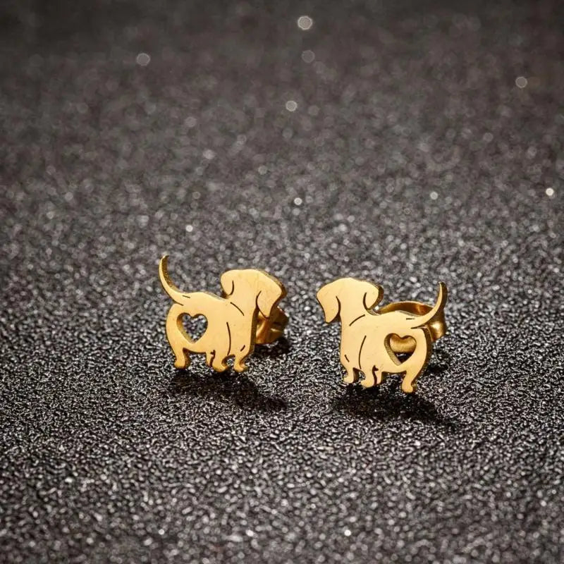 Tailbound I  Dachshund Dog Earring