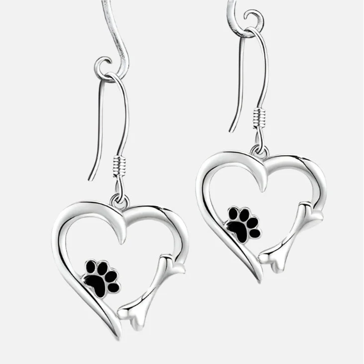 Brielle | Heart Paw Earrings