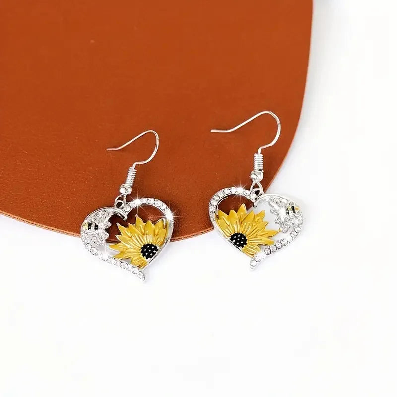 Jasmine | Sunflower Bee Earrings