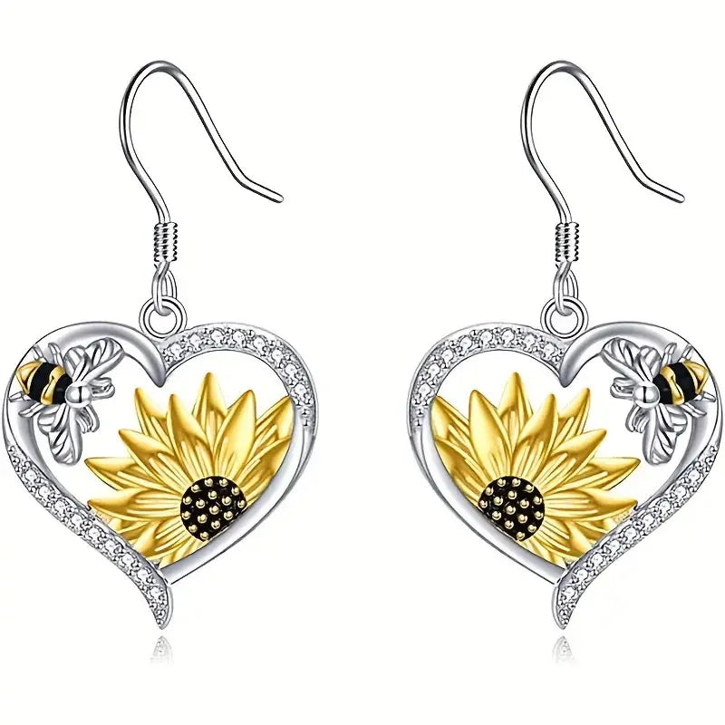 Jasmine | Sunflower Bee Earrings