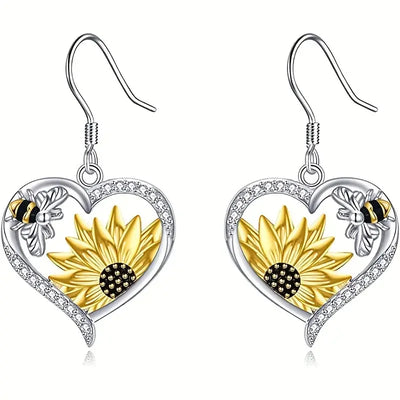 Jasmine | Sunflower Bee Earrings