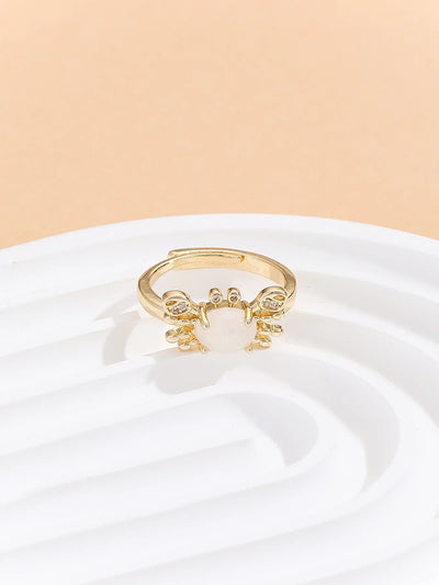 Crab Buddy I Moonstone Ring