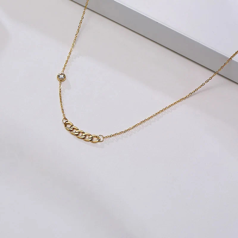 Solenne | Sideways Cross Necklace
