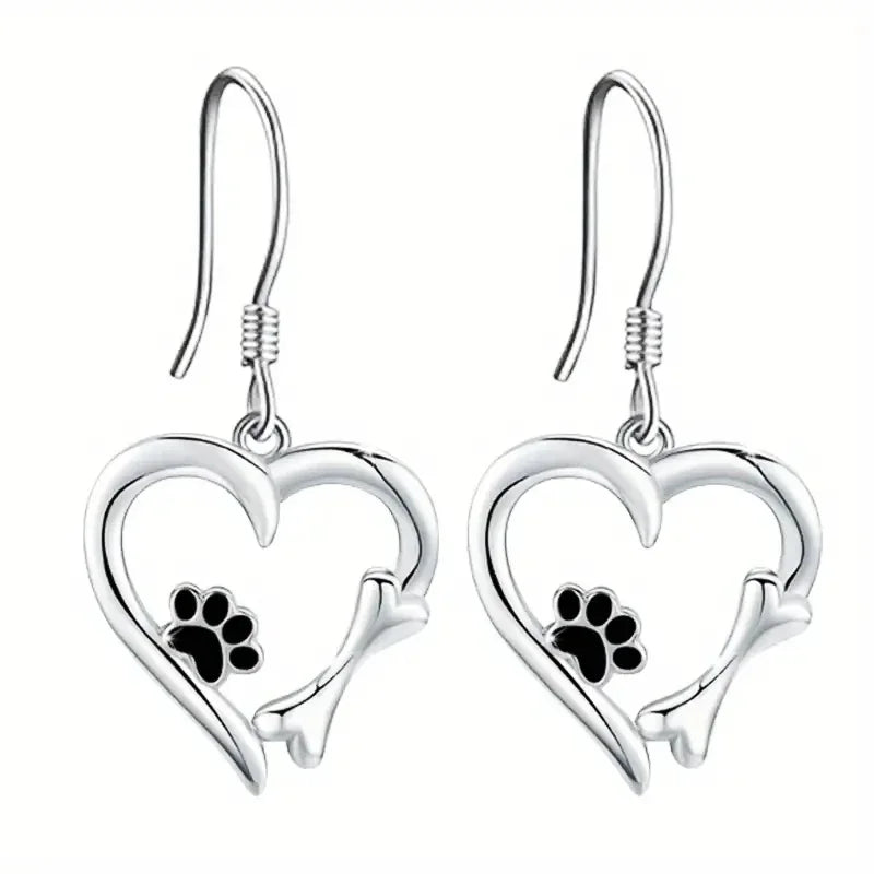 Brielle | Heart Paw Earrings