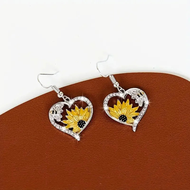 Jasmine | Sunflower Bee Earrings