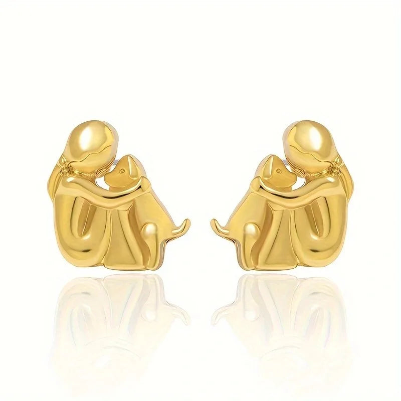 Clarisse | Gold Dog Lover Earrings