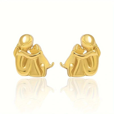 Clarisse | Gold Dog Lover Earrings