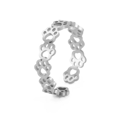 Aurette | Silver Paw Ring