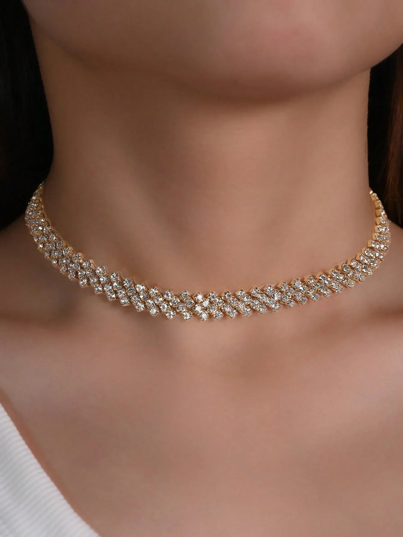 Liora | Rhinestone Collar Necklace