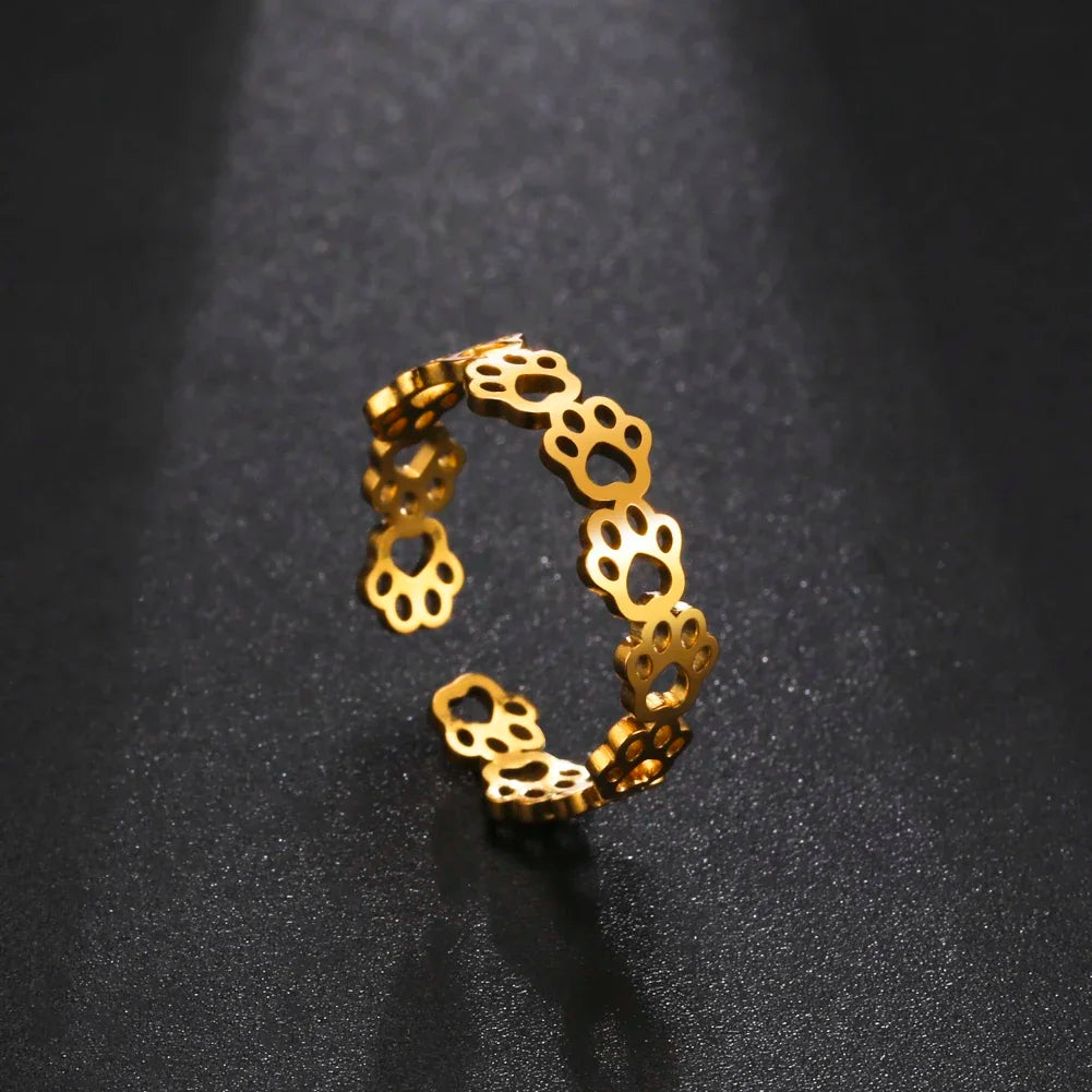 Aurette | Silver Paw Ring