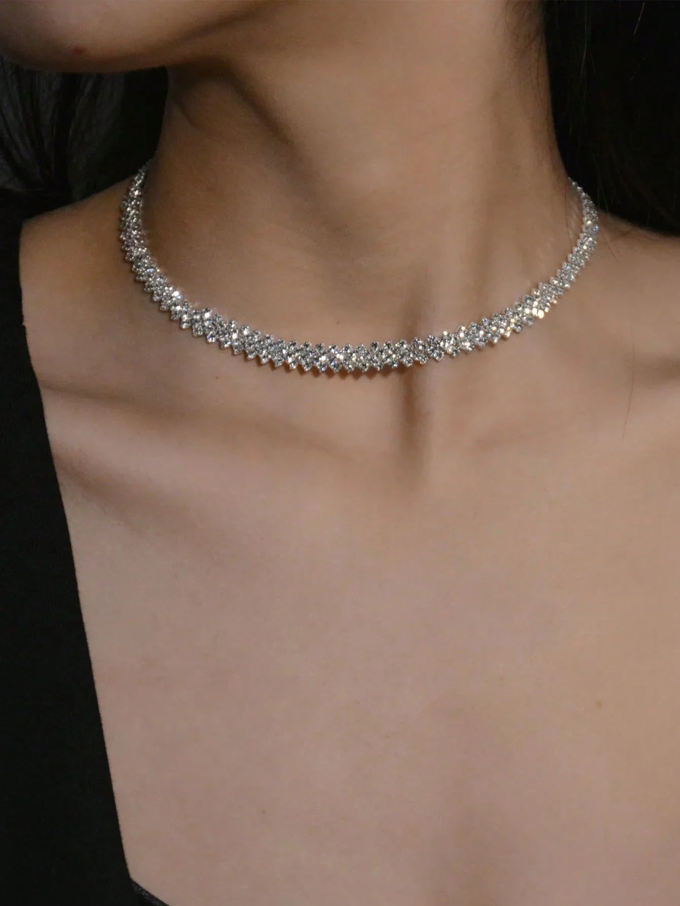 Liora | Rhinestone Collar Necklace