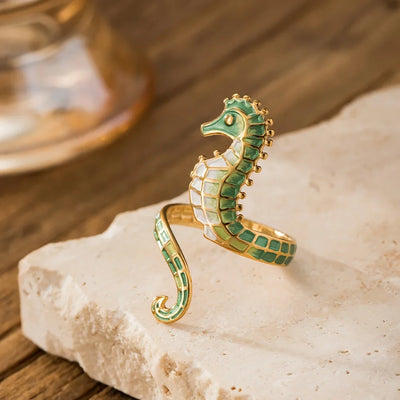 Ocean Embrace I Seahorse Ring