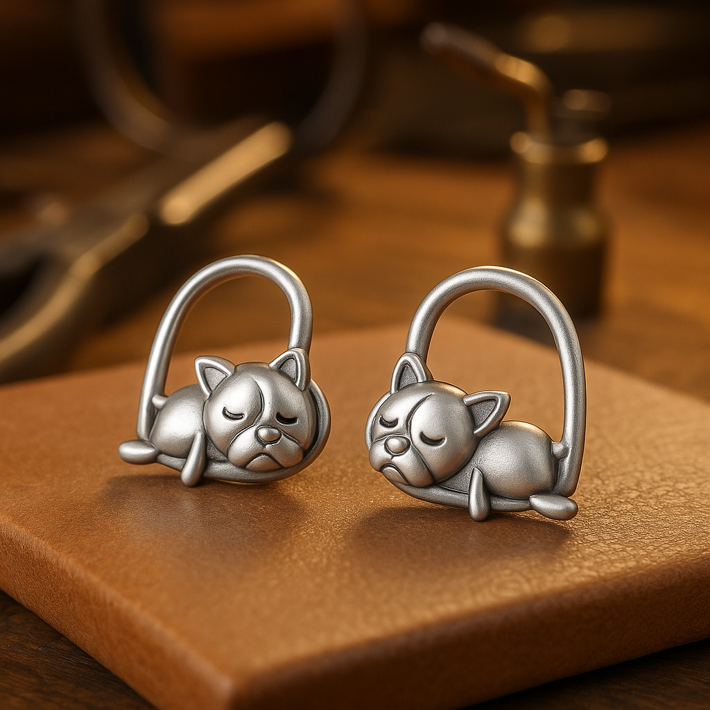 Neria | Silver Dog Studs