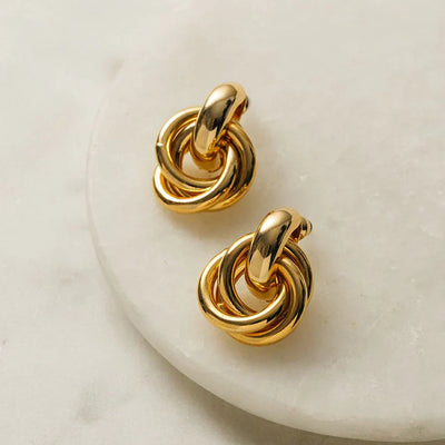 Vivienne | Interlock Earrings - Gold