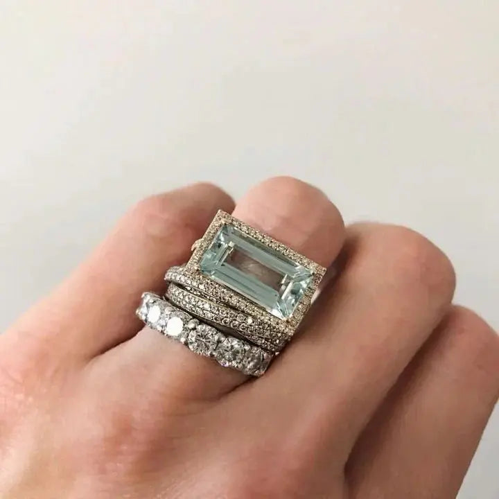 Saphira | Turquoise Glass Ring Set