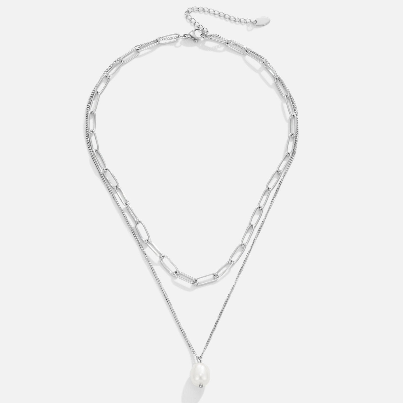 Angela | Silver Pearl Necklace