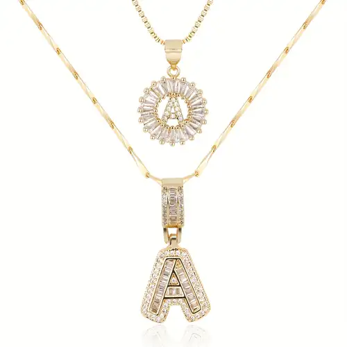 Francesca | Letter Pendant Necklace - Gold