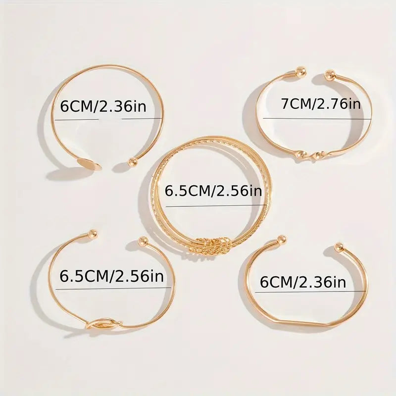 Katerina | Knotted Bracelet Set - Gold