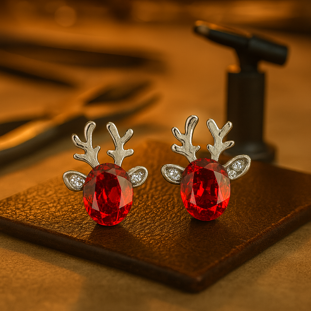 Aureline | Reindeer Crystal Earrings