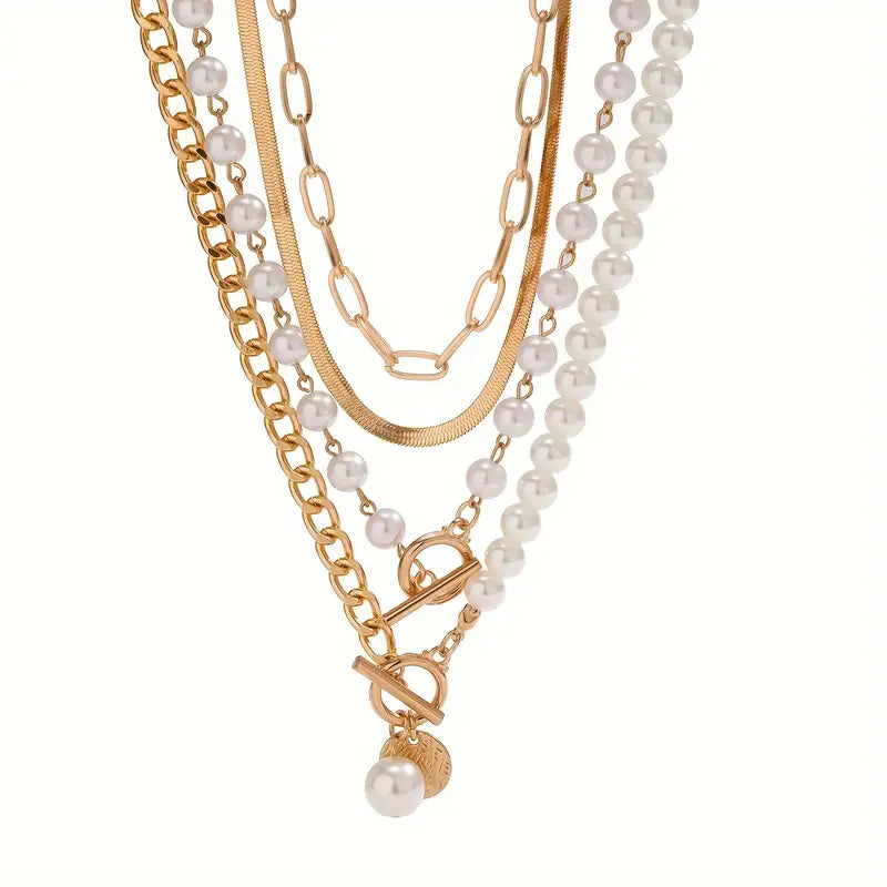 Violetta | Pearl Chain Set - Gold