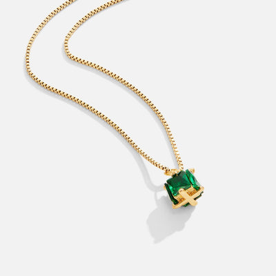 Corvella | Green Cube Necklace