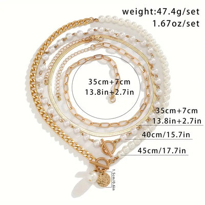 Violetta | Pearl Chain Set - Gold