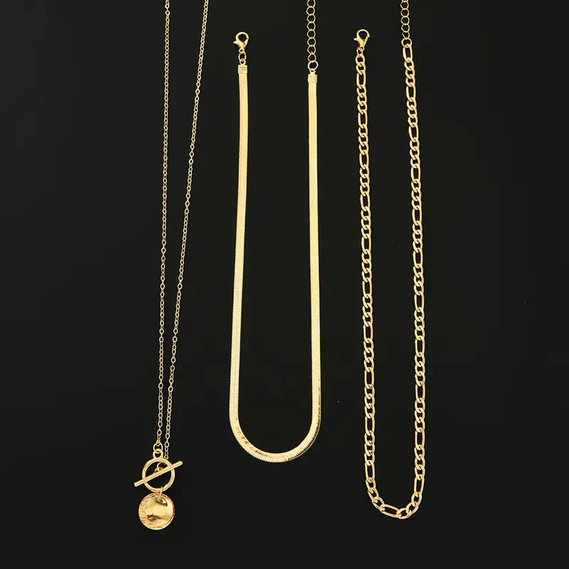 Bianca | Textured Coin Necklace - Gold