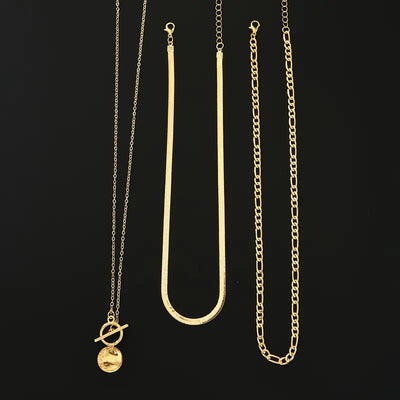 Bianca | Textured Coin Necklace - Gold