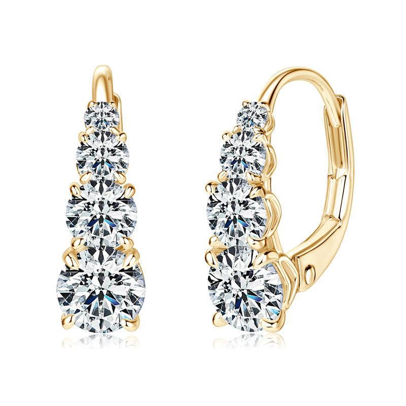 Carina | Four Stone Earrings - Gold