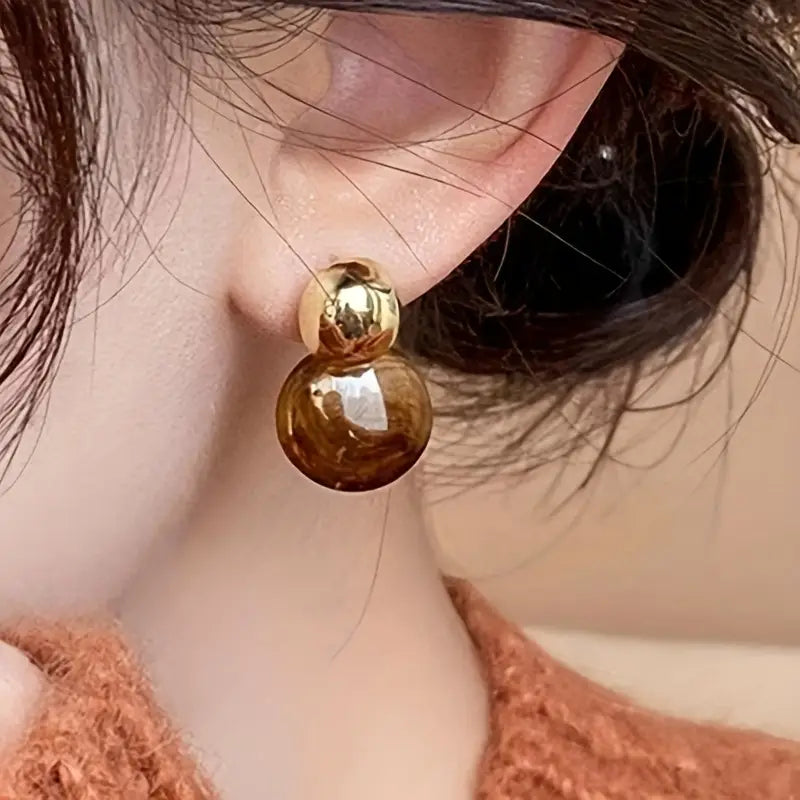 Aurora | Amber Drop Earrings - Gold