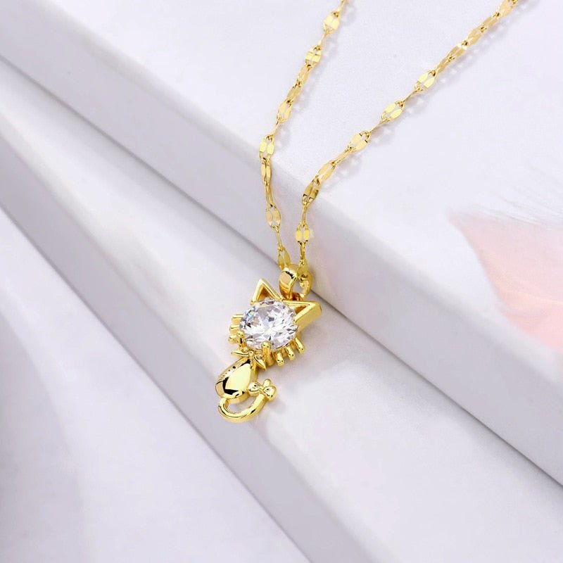 Amadine | Gold Cat Necklace