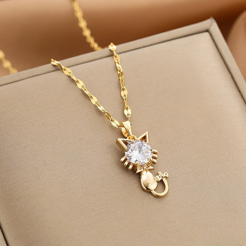 Amadine | Gold Cat Necklace
