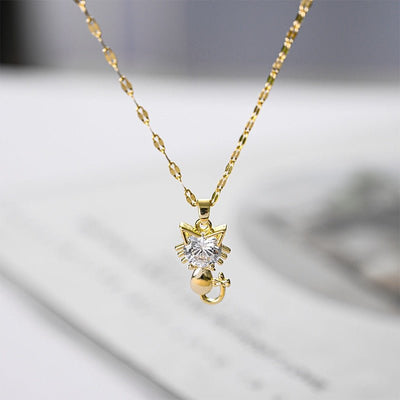 Amadine | Gold Cat Necklace