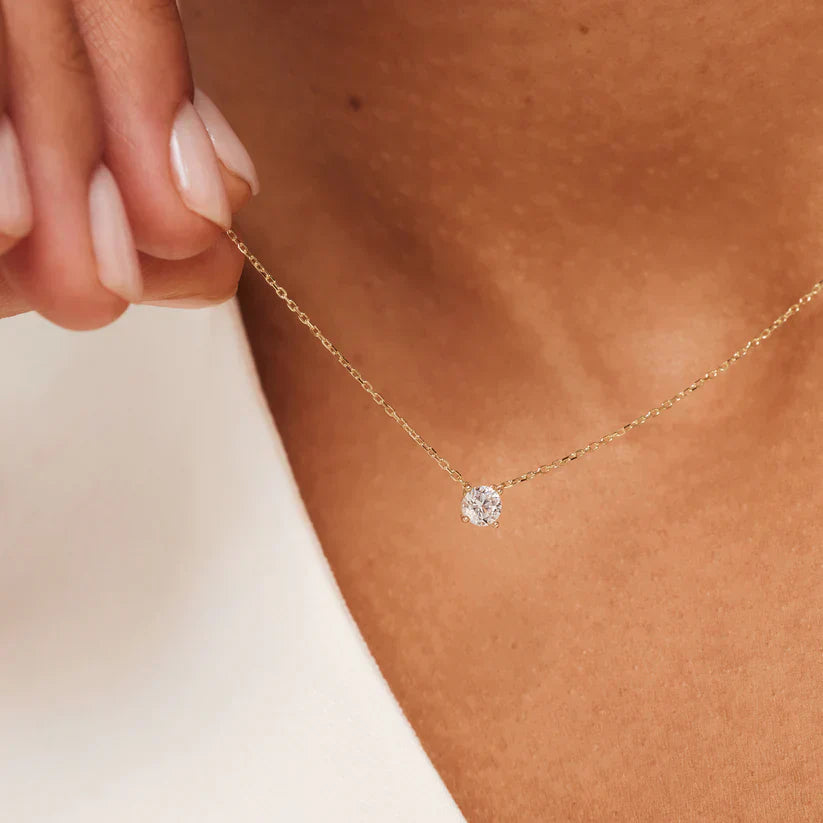 Isabella | Moissanite Pendant - Gold