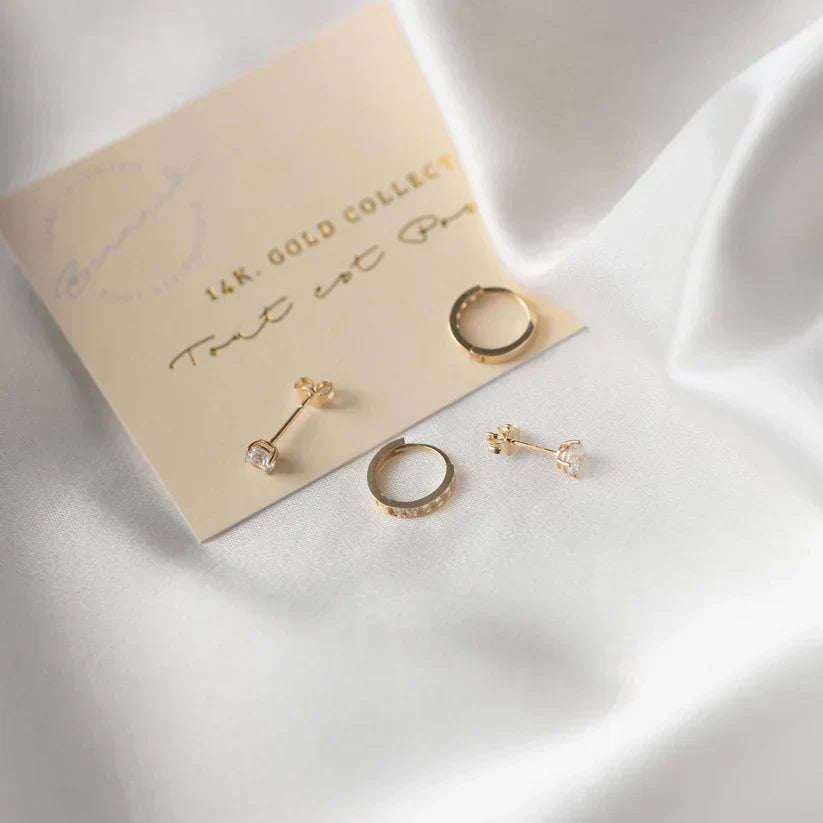 Paolina | Crystal Stud Earrings - Gold